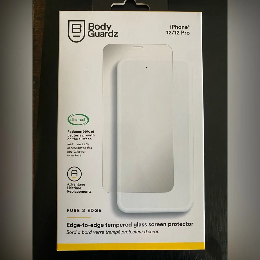 New in box Body Guardz glass screen protector for iPhone 12/12pro.